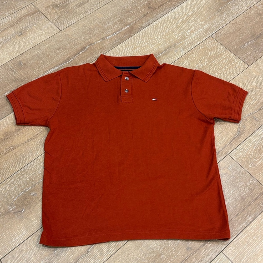 Tommy Hilfiger Short Sleeve Polo Shirt - Rust/Burnt Orange